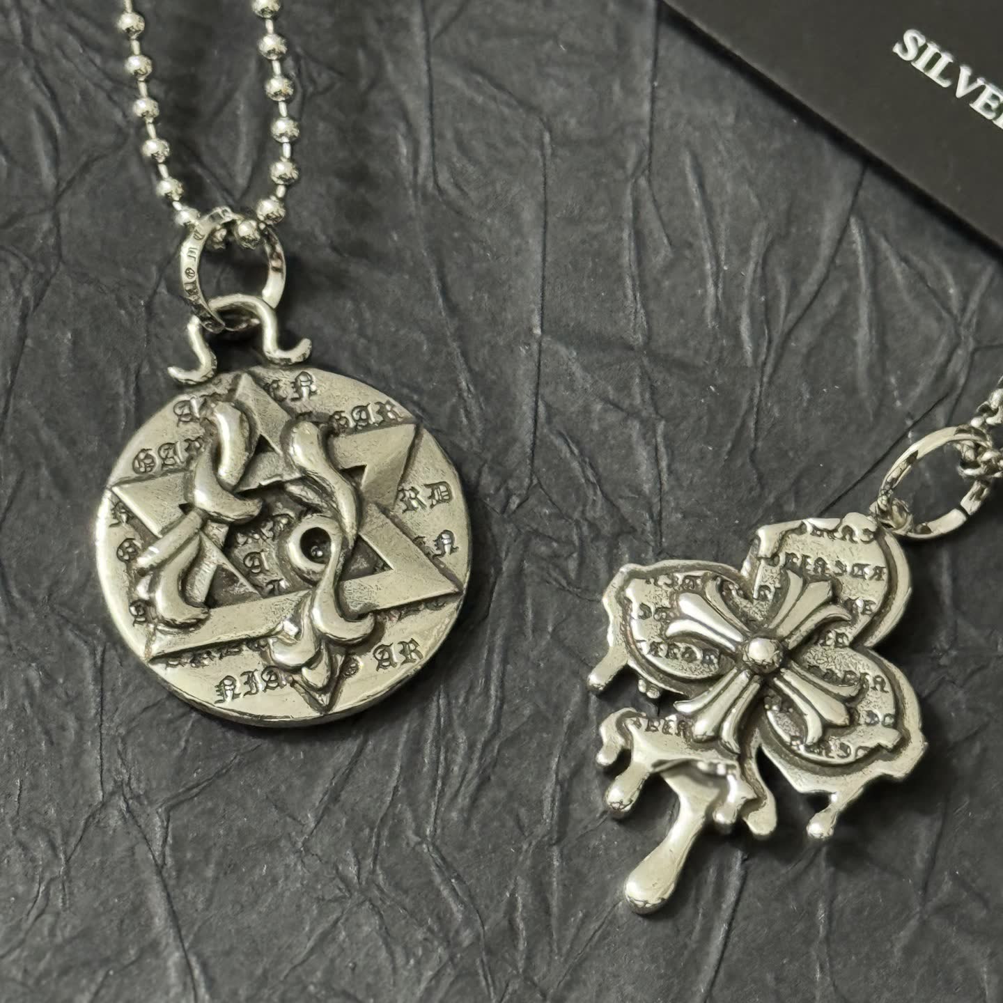 Chrome Hearts Silver Necklace with Symbolic Design